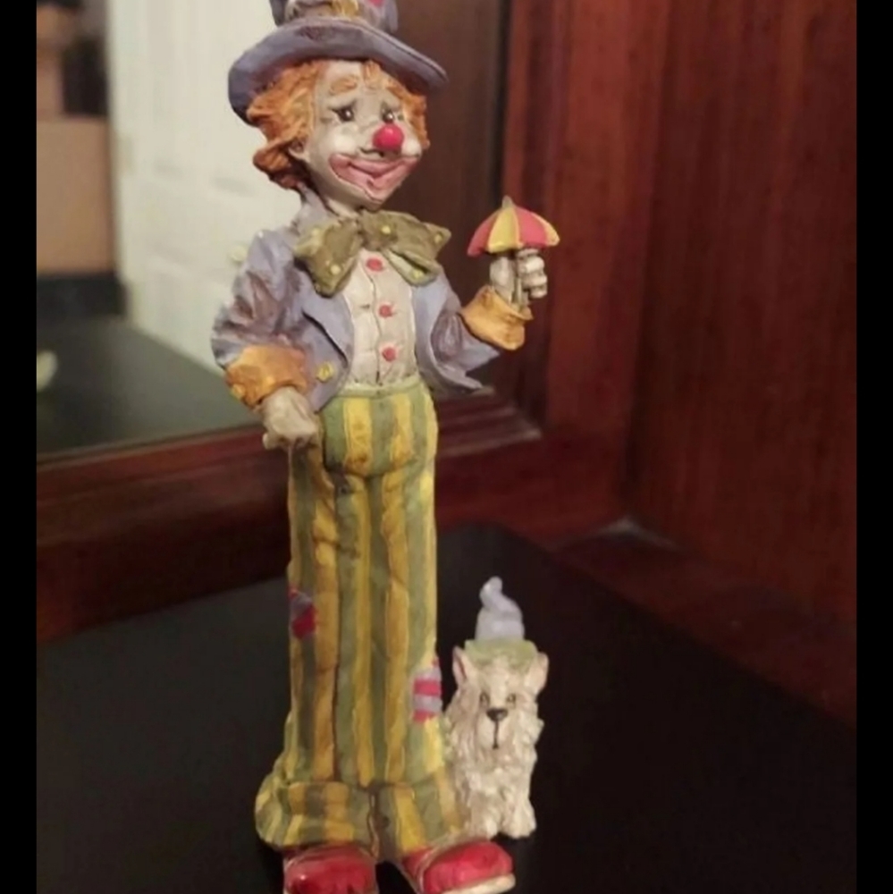Y2K NWT COTTON CANDY CLOWNS Bisque Porcelain Figurine - Rain or Shine #845650